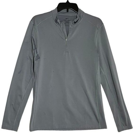 Nike Running Mens Mock Neck Half Zip Running Jacket Medium Gray - Picture 1 of 7
